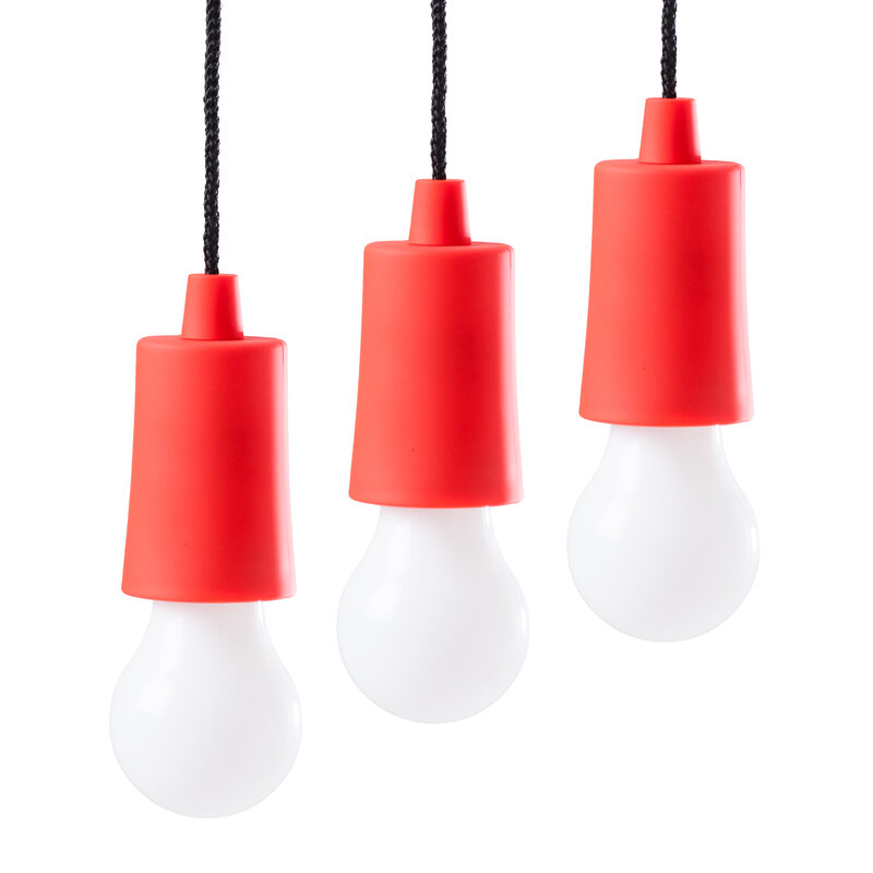 Spralla LED-lampe i Snor, 3 stk Rød thumbnail