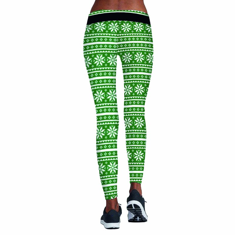 Spralla® Jule-leggings Grønne med Snefnug thumbnail