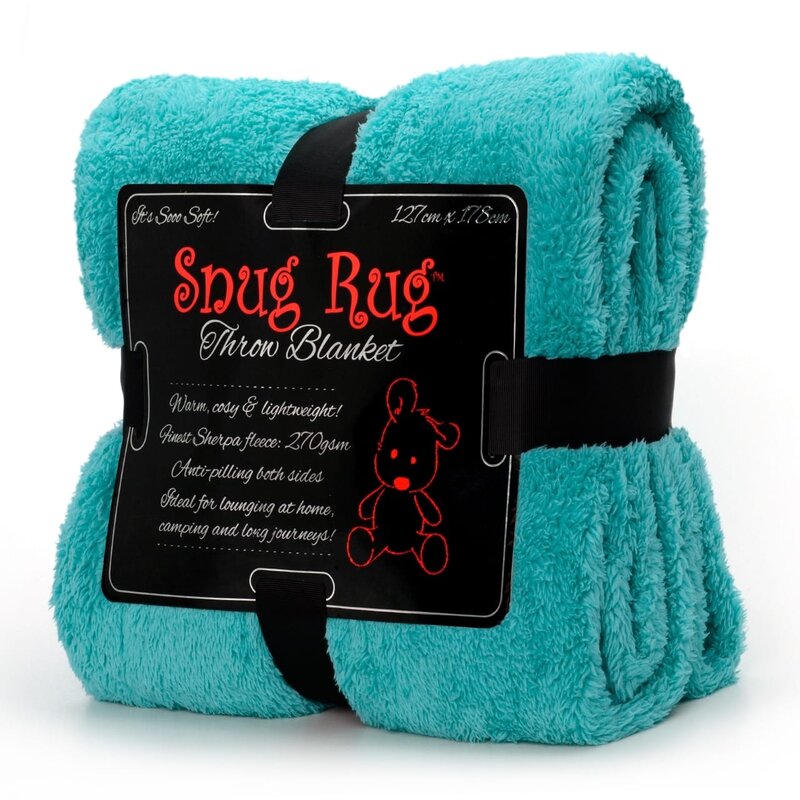 Snug Rug Sherpa-plaid - Turkis thumbnail