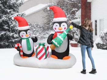 Oppustelig Julepynt - Pingviner